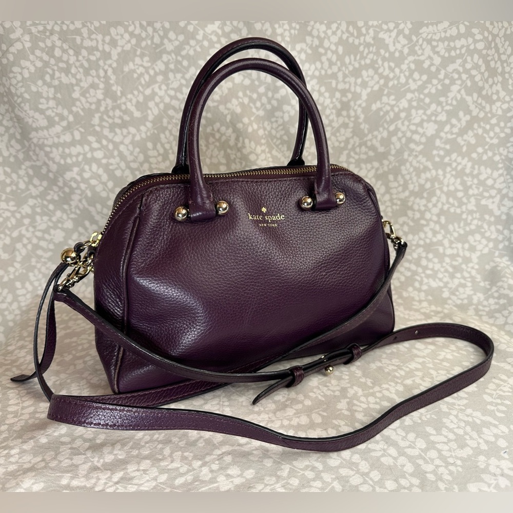 Kate Spade Purple Satchel with Gold Accents